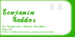 benjamin makkos business card
