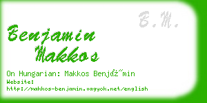 benjamin makkos business card